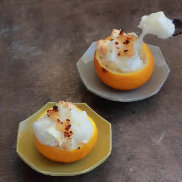 柚子香るふわ餅の白グラタン